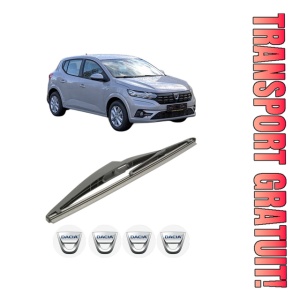 Stergator lamela spate DACIA SANDERO III din 2021, pentru luneta auto, Bosch Twin, din cauciuc siliconat rezistent, 4 Stickere Auto DACIA