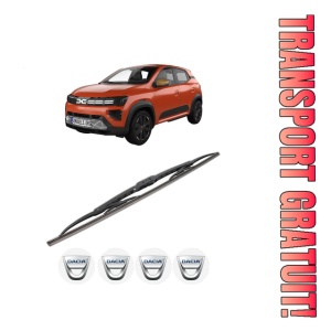 Stergator lamela spate DACIA SPRING Cargo din 2024, pentru luneta auto, Bosch Twin, din cauciuc siliconat rezistent, 4 Stickere Auto DACIA