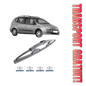 Stergator lamela spate DAEWOO TACUMA / REZZO (U100) din 2000 - 2004, pentru luneta auto, Bosch Twin, din cauciuc siliconat rezistent, 4 Stickere Auto DAEWOO