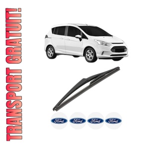 Stergator lamela spate FORD B-MAX Van (JK) din 2012, pentru luneta auto, Valeo Silencio, din cauciuc siliconat rezistent, 4 Stickere Auto FORD