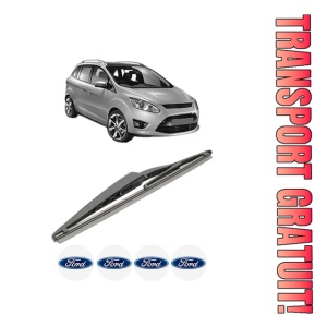 Stergator lamela spate FORD C-MAX II (DXA/CB7, DXA/CEU) din 2010 - 2019, pentru luneta auto, Bosch Twin, din cauciuc siliconat rezistent, 4 Stickere Auto FORD