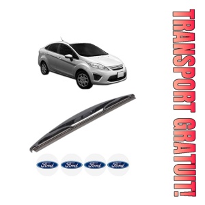 Stergator lamela spate FORD FIESTA Saloon din 2002 - 2017, pentru luneta auto, Bosch Twin, din cauciuc siliconat rezistent, 4 Stickere Auto FORD