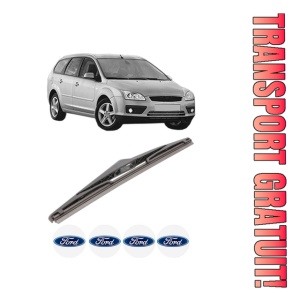 Stergator lamela spate FORD FOCUS II Turnier (DA_, FFS, DS) din 2004 - 2012, pentru luneta auto, Bosch Twin, din cauciuc siliconat rezistent, 4 Stickere Auto FORD