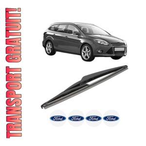 Stergator lamela spate FORD FOCUS III Turnier din 2010 - 2020, pentru luneta auto, Valeo Silencio, din cauciuc siliconat rezistent, 4 Stickere Auto FORD