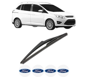Stergator lamela spate FORD GRAND C-MAX Van din 2010 - 2019, pentru luneta auto, Valeo Silencio, din cauciuc siliconat rezistent, 4 Stickere Auto FORD v19966