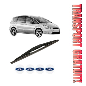 Stergator lamela spate FORD S-MAX (WA6) din 2006 - 2014, pentru luneta auto, Bosch Twin, din cauciuc siliconat rezistent, 4 Stickere Auto FORD