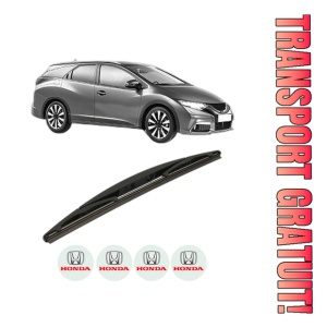 Stergator lamela spate HONDA CIVIC IX Tourer (FK) din 2014 - 2016, pentru luneta auto, Bosch Twin, din cauciuc siliconat rezistent, 4 Stickere Auto HONDA