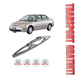 Stergator lamela spate HONDA CIVIC VII Saloon (ES, ET) din 2001 - 2005, pentru luneta auto, Bosch Twin, din cauciuc siliconat rezistent, 4 Stickere Auto HONDA