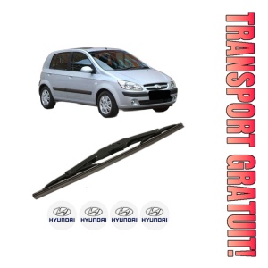 Stergator lamela spate HYUNDAI GETZ (TB) din 2002 - 2010, pentru luneta auto, Bosch Twin, din cauciuc siliconat rezistent, 4 Stickere Auto HYUNDAI