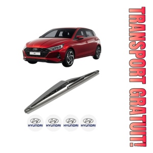 Stergator lamela spate HYUNDAI i20 III (BC3, BI3) din 2020, pentru luneta auto, Bosch Twin, din cauciuc siliconat rezistent, 4 Stickere Auto HYUNDAI