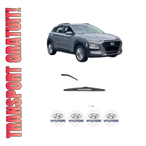 Stergator lamela spate HYUNDAI KONA (OS, OSE, OSI) din 2017 - 2023, pentru luneta auto, Valeo Silencio, din cauciuc siliconat rezistent, 4 Stickere Auto HYUNDAI