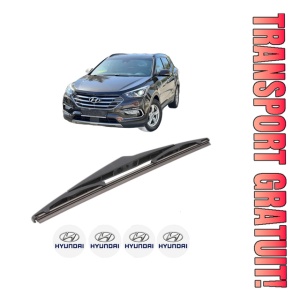Stergator lamela spate HYUNDAI SANTA FÉ III (DM, DMA) din 2012 - 2018, pentru luneta auto, Bosch Twin, din cauciuc siliconat rezistent, 4 Stickere Auto HYUNDAI