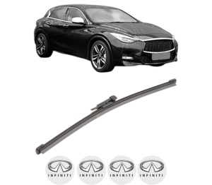 Stergator lamela spate INFINITI Q30 din 2015, pentru luneta auto, Valeo Silencio Xtrm, din cauciuc siliconat rezistent, 4 Stickere Auto INFINITI v17206