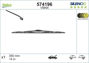 Stergator lamela spate KIA CEE'D Sportswagon (JD) din 2012 - 2018, pentru luneta auto, Valeo Silencio, din cauciuc siliconat rezistent, 4 Stickere Auto KIA v19345