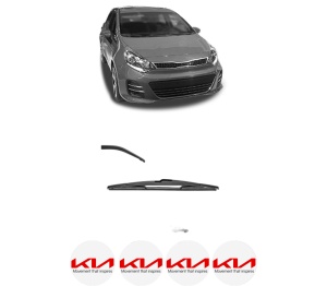 Stergator lamela spate KIA RIO III Hatchback Van (UB) din 2011 - 2017, pentru luneta auto, Valeo Silencio, din cauciuc siliconat rezistent, 4 Stickere Auto KIA v16066