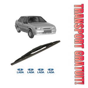 Stergator lamela spate LADA SAMARA Hatchback (2113, 2114) din 2003 - 2013, pentru luneta auto, Bosch Twin, din cauciuc siliconat rezistent, 4 Stickere Auto LADA
