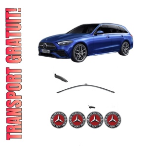 Stergator lamela spate MERCEDES-BENZ C-CLASS T-MODEL (S206) din 2021, pentru luneta auto, Valeo Silencio, din cauciuc siliconat rezistent, 4 Stickere Auto MERCEDES-BENZ