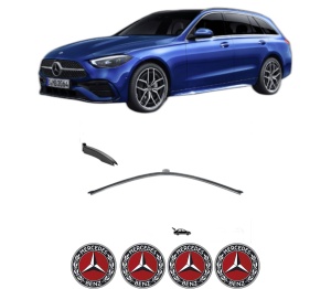 Stergator lamela spate MERCEDES-BENZ C-CLASS T-MODEL (S206) din 2021, pentru luneta auto, Valeo Silencio, din cauciuc siliconat rezistent, 4 Stickere Auto MERCEDES-BENZ v16486
