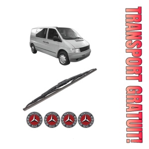 Stergator lamela spate MERCEDES-BENZ VITO Bus (W638) din 1996 - 2003, pentru luneta auto, Bosch Twin, din cauciuc siliconat rezistent, 4 Stickere Auto MERCEDES-BENZ