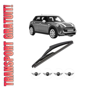 Stergator lamela spate MINI MINI (F55) din 2013 - 2017, pentru luneta auto, Valeo Silencio, din cauciuc siliconat rezistent, 4 Stickere Auto MINI