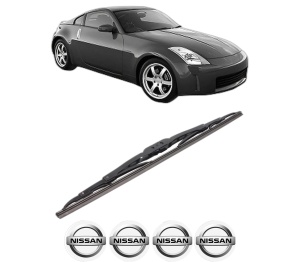 Stergator lamela spate NISSAN 350Z Coupe (Z33) din 2002 - 2008, pentru luneta auto, Bosch Twin, din cauciuc siliconat rezistent, 4 Stickere Auto NISSAN v32376