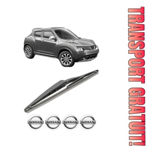 Stergator lamela spate NISSAN JUKE (F15) din 2010 - 2019, pentru luneta auto, Bosch Twin, din cauciuc siliconat rezistent, 4 Stickere Auto NISSAN