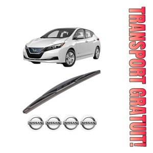 Stergator lamela spate NISSAN LEAF (ZE1) din 2017, pentru luneta auto, Bosch Twin, din cauciuc siliconat rezistent, 4 Stickere Auto NISSAN