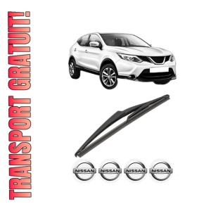 Stergator lamela spate NISSAN QASHQAI II (J11, J11_) din 2013, pentru luneta auto, Valeo Silencio, din cauciuc siliconat rezistent, 4 Stickere Auto NISSAN
