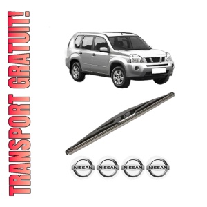 Stergator lamela spate NISSAN X-TRAIL II (T31) din 2007 - 2014, pentru luneta auto, Valeo Silencio, din cauciuc siliconat rezistent, 4 Stickere Auto NISSAN