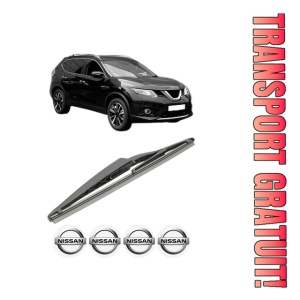 Stergator lamela spate NISSAN X-TRAIL III (T32_, T32R, T32RR) din 2014, pentru luneta auto, Bosch Twin, din cauciuc siliconat rezistent, 4 Stickere Auto NISSAN