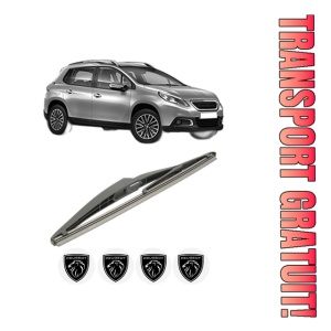 Stergator lamela spate PEUGEOT 2008 I (CU_) din 2013 - 2019, pentru luneta auto, Bosch Twin, din cauciuc siliconat rezistent, 4 Stickere Auto PEUGEOT