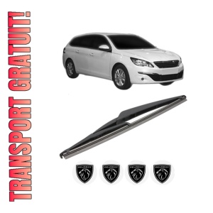 Stergator lamela spate PEUGEOT 308 SW II Estate Van (LC_) din 2014 - 2021, pentru luneta auto, Valeo Silencio, din cauciuc siliconat rezistent, 4 Stickere Auto PEUGEOT