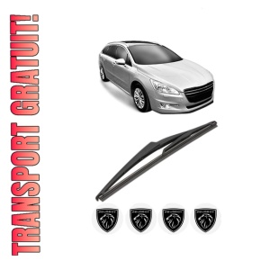 Stergator lamela spate PEUGEOT 508 SW Estate Van (8E_) din 2011 - 2018, pentru luneta auto, Valeo Silencio, din cauciuc siliconat rezistent, 4 Stickere Auto PEUGEOT