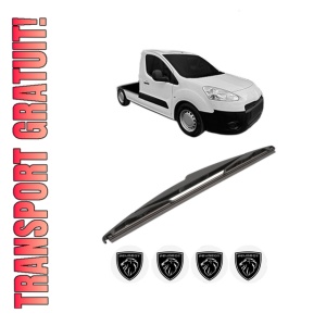 Stergator lamela spate PEUGEOT PARTNER Platform/Chassis din 1997 - 2008, pentru luneta auto, Valeo Silencio, din cauciuc siliconat rezistent, 4 Stickere Auto PEUGEOT