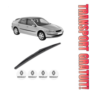 Stergator lamela spate RENAULT LAGUNA II (BG0/1_) din 2001 - 2007, pentru luneta auto, Bosch Twin, din cauciuc siliconat rezistent, 4 Stickere Auto RENAULT