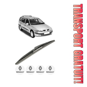 Stergator lamela spate RENAULT MEGANE I Grandtour (KA0/1_) din 1999 - 2003, pentru luneta auto, Bosch Twin, din cauciuc siliconat rezistent, 4 Stickere Auto RENAULT
