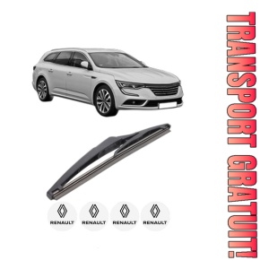 Stergator lamela spate RENAULT TALISMAN Grandtour (KP_) din 2016 - 2022, pentru luneta auto, Bosch Twin, din cauciuc siliconat rezistent, 4 Stickere Auto RENAULT