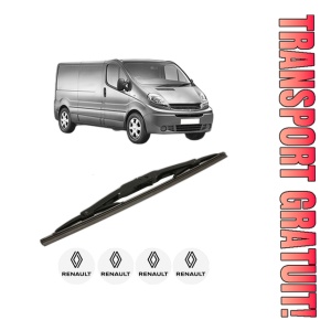 Stergator lamela spate RENAULT TRAFIC II Van (FL) din 2001 - 2006, pentru luneta auto, Bosch Twin, din cauciuc siliconat rezistent, 4 Stickere Auto RENAULT