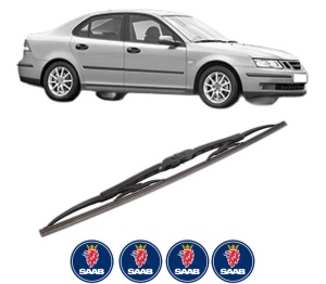 Stergator lamela spate SAAB 9-3 (YS3F, E79, D79, D75) din 2002 - 2015, pentru luneta auto, Bosch Twin, din cauciuc siliconat rezistent, 4 Stickere Auto SAAB v29311