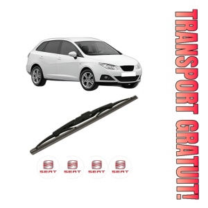 Stergator lamela spate SEAT IBIZA IV ST (6J8, 6P8) din 2010 - 2016, pentru luneta auto, Bosch Twin, din cauciuc siliconat rezistent, 4 Stickere Auto SEAT