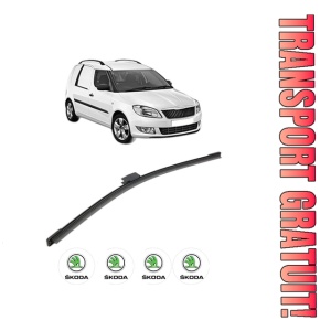 Stergator lamela spate SKODA FABIA I Praktik (6Y5) din 2000 - 2007, pentru luneta auto, Bosch Aerotwin, din cauciuc siliconat rezistent, 4 Stickere Auto SKODA
