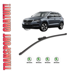 Stergator lamela spate SKODA KAROQ (NU7, ND7) din 2017, pentru luneta auto, Valeo Silencio Xtrm, din cauciuc siliconat rezistent, 4 Stickere Auto SKODA