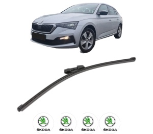 Stergator lamela spate SKODA SCALA (NW1) din 2019, pentru luneta auto, Valeo Silencio Xtrm, din cauciuc siliconat rezistent, 4 Stickere Auto SKODA v18106