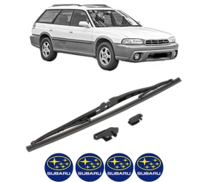 Stergator lamela spate SUBARU LEGACY OUTBACK (BG) din 1996 - 1999, pentru luneta auto, Valeo Silencio, din cauciuc siliconat rezistent, 4 Stickere Auto SUBARU v20566