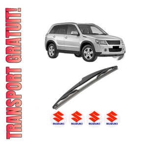 Stergator lamela spate SUZUKI GRAND VITARA II (JT, TE, TD) din 2005 - 2015, pentru luneta auto, Valeo Silencio, din cauciuc siliconat rezistent, 4 Stickere Auto SUZUKI