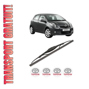 Stergator lamela spate TOYOTA YARIS (_P9_) din 2005 - 2014, pentru luneta auto, Valeo Silencio, din cauciuc siliconat rezistent, 4 Stickere Auto TOYOTA - Img 1