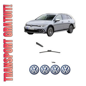 Stergator lamela spate Volkswagen GOLF ALLTRACK VIII (CG5) din 2020 - 2024, pentru luneta auto, Valeo Silencio, din cauciuc siliconat rezistent, 4 Stickere Auto VW