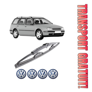 Stergator lamela spate Volkswagen GOLF IV Variant (1J5) din 1999 - 2006, pentru luneta auto, Bosch Twin, din cauciuc siliconat rezistent, 4 Stickere Auto VW