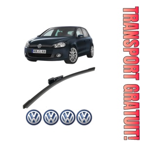 Stergator lamela spate Volkswagen GOLF VI Van (5K1) din 2008 - 2012, pentru luneta auto, Bosch Aerotwin, din cauciuc siliconat rezistent, 4 Stickere Auto VW - Img 1