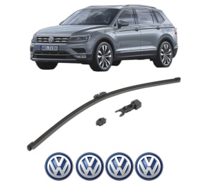 Stergator lamela spate Volkswagen TIGUAN ALLSPACE (BW2, BJ2) din 2017 - 2021, pentru luneta auto, Valeo HydroConnect, din cauciuc siliconat rezistent, 4 Stickere Auto VW v16846